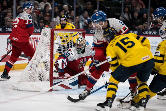 Goaltender Michal Orsulak of Czech Republic