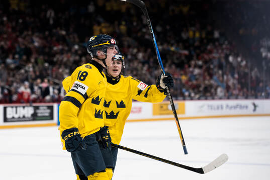 Victor Eklund and Ivar Stenberg of Sweden celebrates