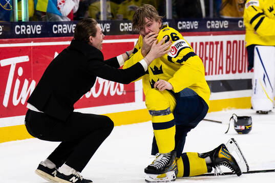 Jack Berglund of Sweden celebrates