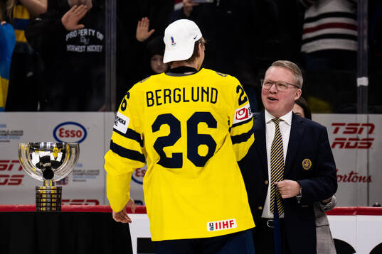 Jack Berglund of Sweden and President of the Swedish Ice