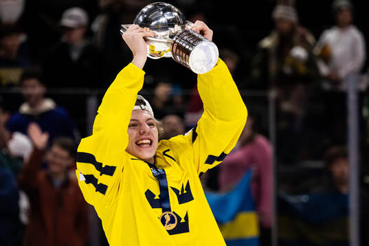 Jack Berglund of Sweden celebrates