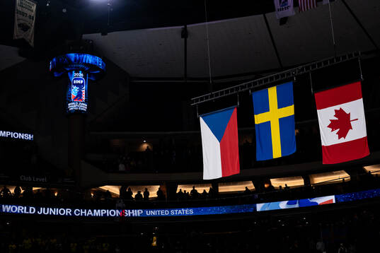 The flags of Czech Republic, Sweden and Canada