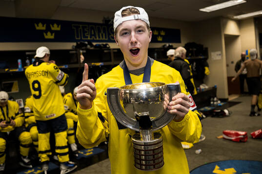 Viggo Björck of Sweden celebrates
