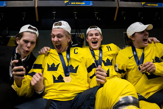 Goaltender Måns Goos, Jack Berglund, Leo Sahlin Wallenius