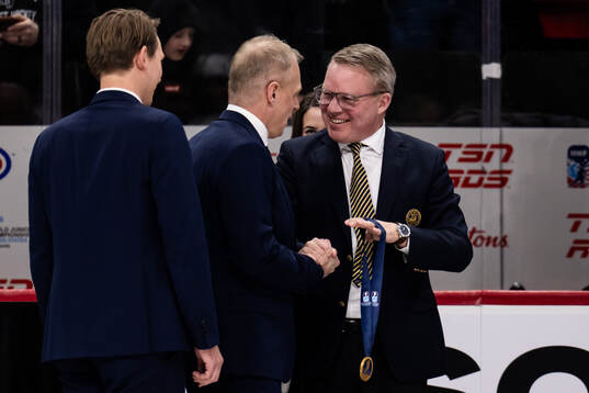 Head coach Magnus Hävelid of Sweden and President of the