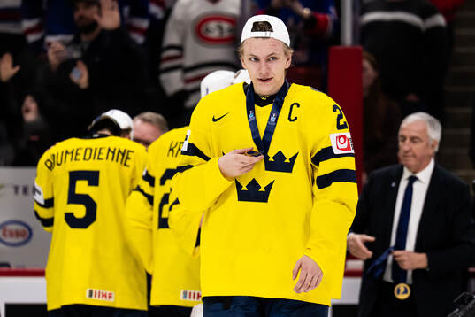 Jack Berglund of Sweden celebrates