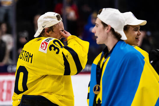 Goaltender Love Härenstam and goaltender Herman Liv of