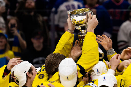 Players of Sweden celebrate