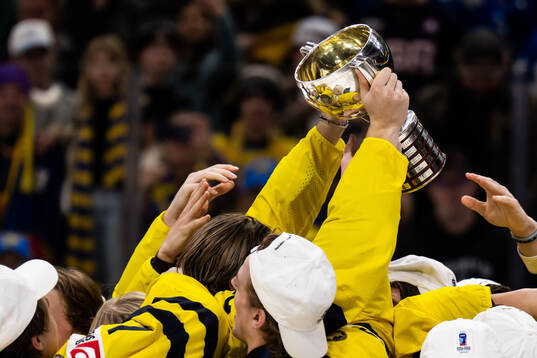 Players of Sweden celebrate