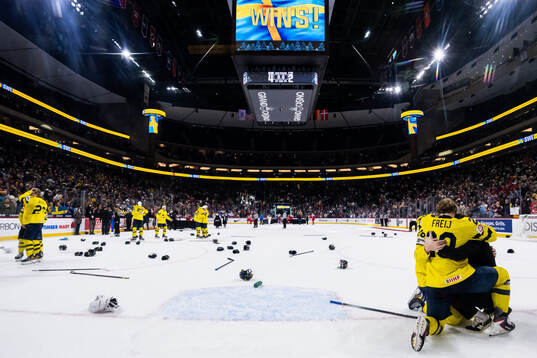 Jack Berglund, Alfons Freij and goaltender Måns Goos of