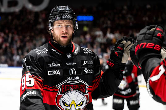 Malmö Redhawks Carl Persson jublar