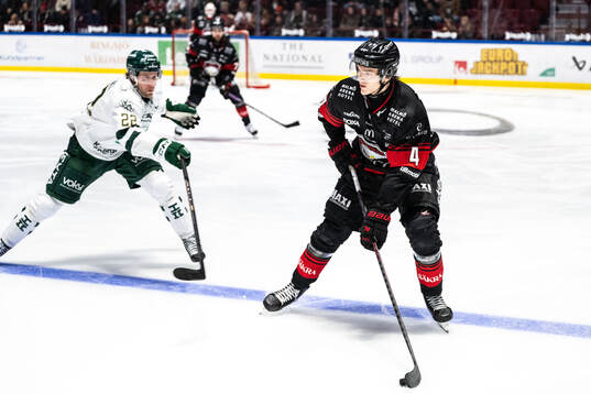 Färjestads Per Åslund och Malmö Redhawks Martin Schreiber
