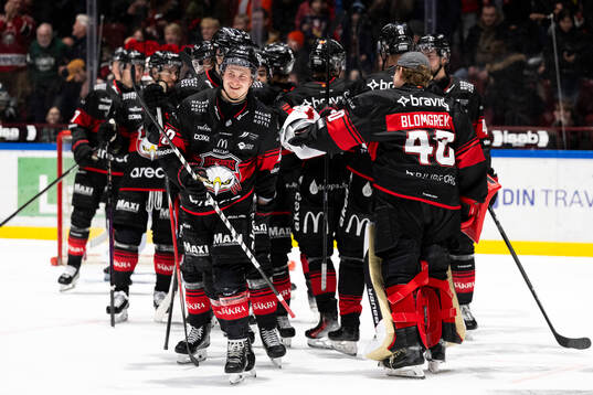 Malmö Redhawks Lauri Pajuniemi jublar