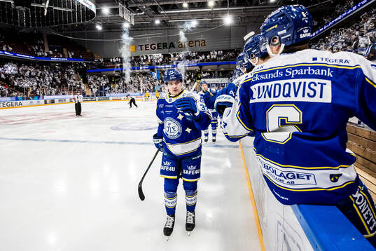 Leksands Olle Strandell jublar