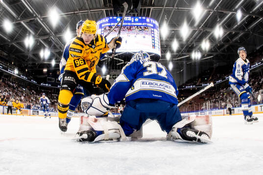 Skellefteås Rickard Hugg och Leksands målvakt Jakob