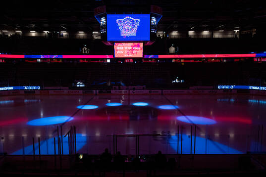 Interiör vy av Saab Arena