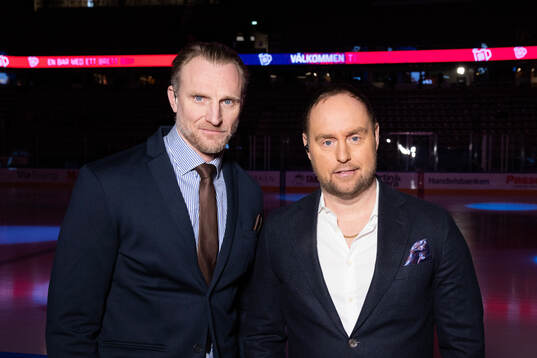 TV4s kommentatorer Staffan Kronwall och Johan Edlund