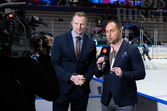 TV4s kommentatorer Staffan Kronwall och Johan Edlund