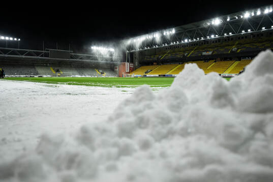 Snö på Borås arena