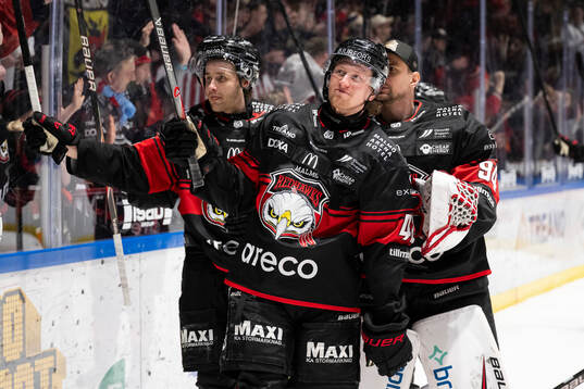 Malmö Redhawks spelare jublar