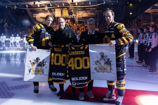Skellefteås Rickard Hugg, sportchef Niclas Lundkvist, Erik
