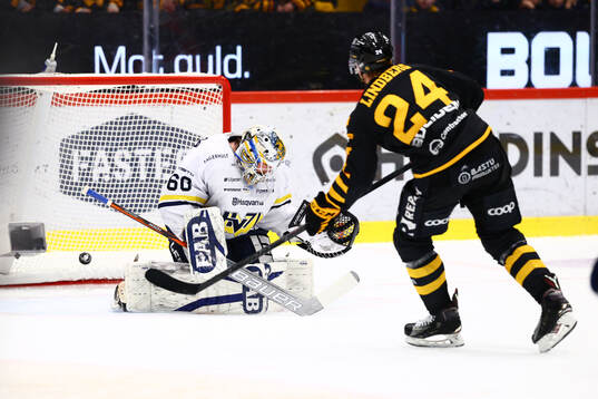 Skellefteås Oscar Lindberg och HV71s målvakt Felix