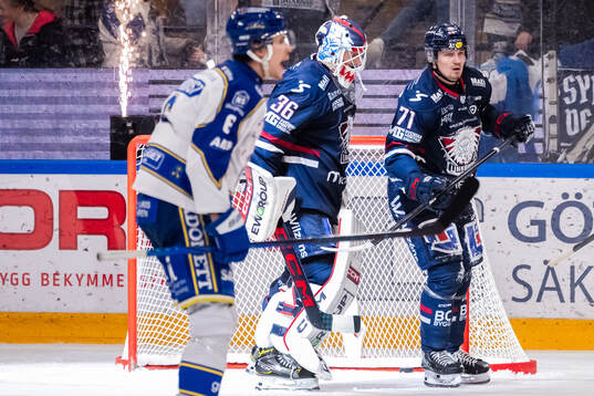 Linköpings målvakt Waltteri Ignatjew och Eskild Bakke