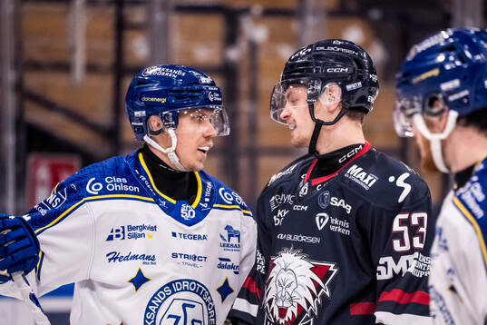 Leksands Joonas Lyytinen och Linköpings Adam Hofbauer