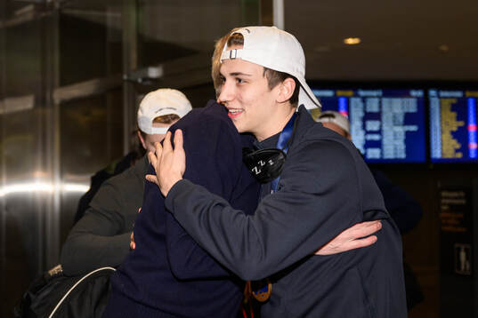 Victor Eklund of Sweden arrive at Arlanda Airport