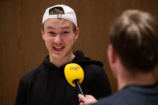 William Håkansson of Sweden is interviewed as he arrives