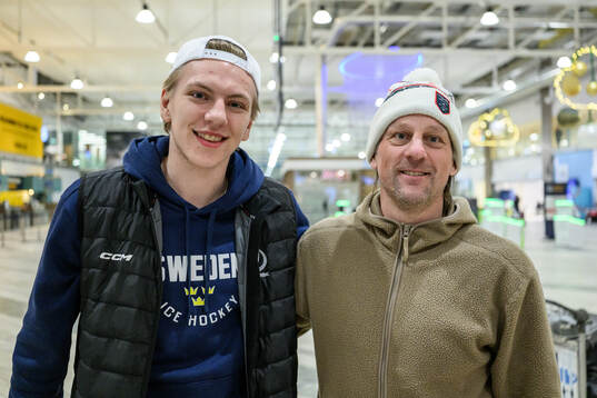 Jack Berglund of Sweden with his father Christian Berglund