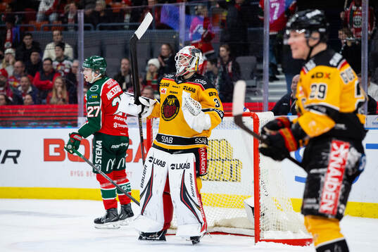 Luleås målvakt Matteus Ward jublar