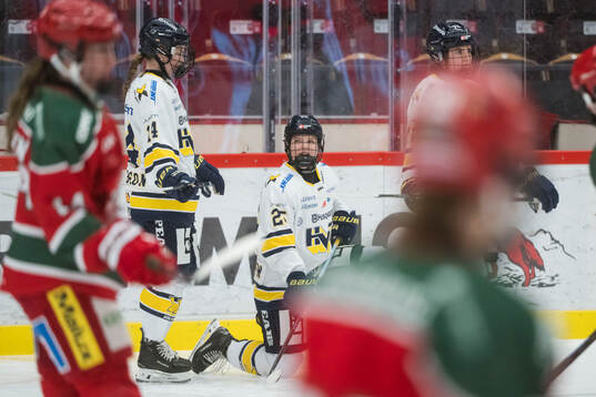 HV71s Alva Johansson innan ishockeymatchen i SDHL mellan