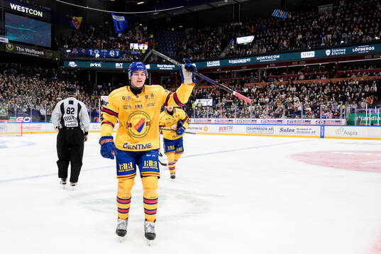 Djurgårdens Anton Frondell jublar