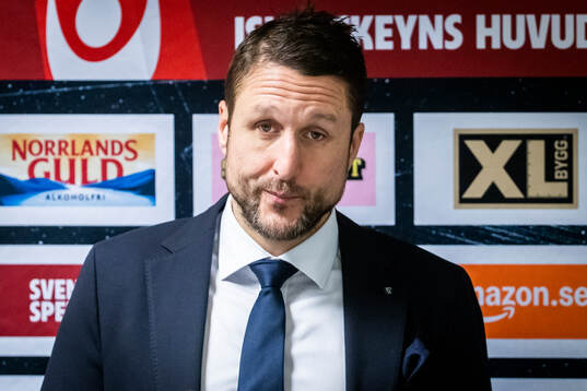 Malmö Redhawks tränare Tomas Kollar på presskonferansen