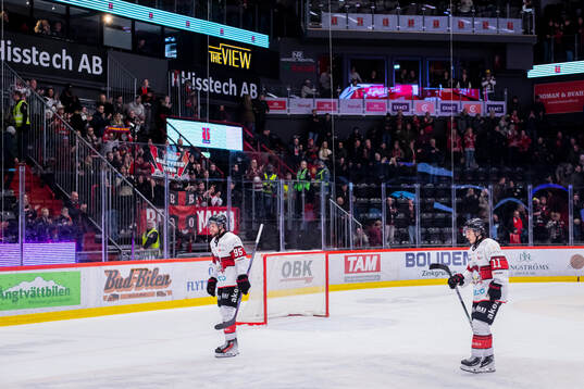 Malmö Redhawks Carl Persson och Elia Pedrotti deppar