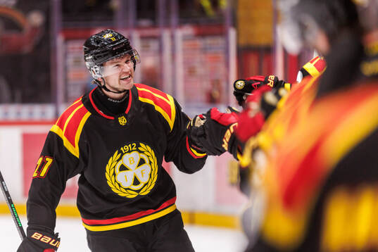 Brynäs Mattias Norlinder jublar
