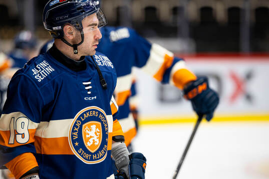 Växjös Reid Gardiner innan ishockeymatchen i SHL mellan