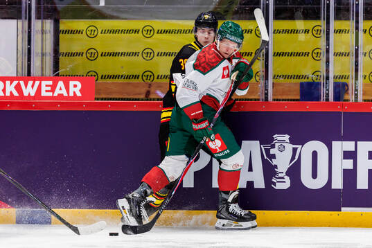 Gustav Hillström of Brynäs and Max Friberg of Frölunda