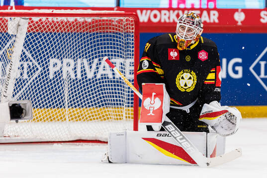 Goalkeeper Erik Källgren of Brynäs