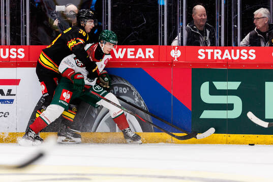 Gustav Hillström of Brynäs and Isac Heens of Frölunda