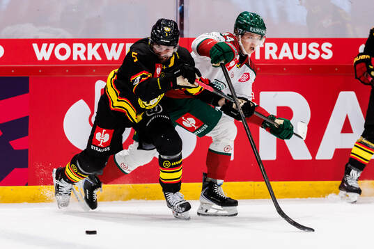 Michal Kempny of Brynäs and Noah Dower Nilsson of Frölunda