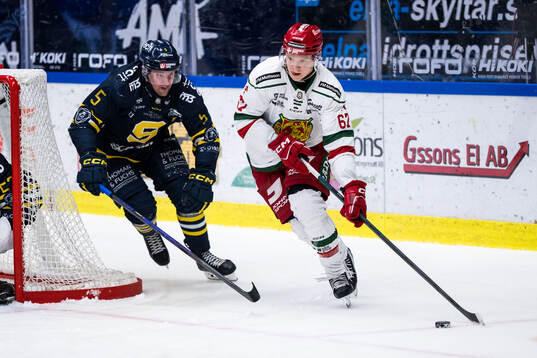 Södertäljes Jonas Ahnelöv och Moras Jesper Norbäck