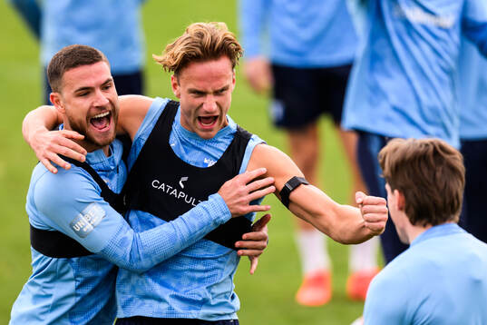 Gabriel Busanello och Erik Botheim jublar