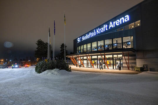 Exteriör vy av Skellefteå Kraft arena