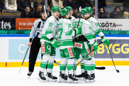 Rögles Albin Sundsvik jublar med lagkamater
