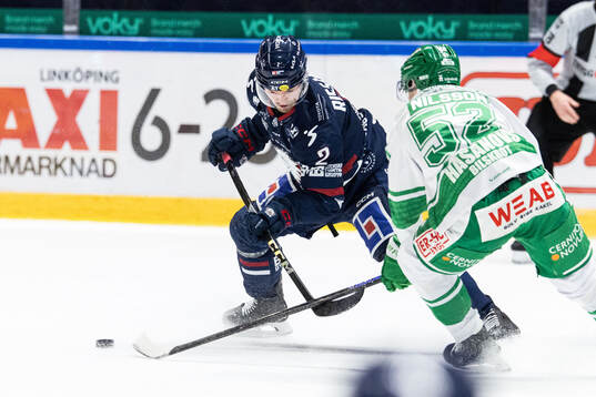 Linköpings Rasmus Rissanen och Rögles Felix Nilsson
