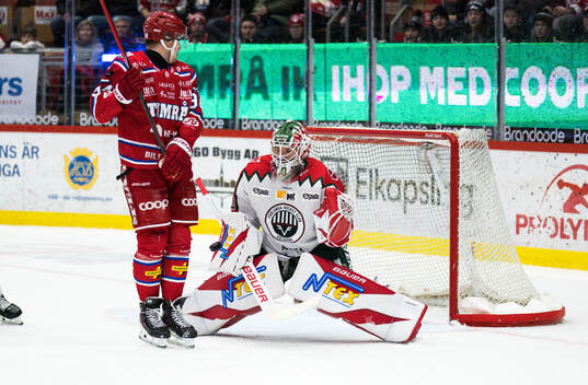 Frölundas målvakt Tobias Normann och Timrås Sebastian