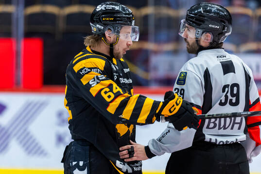 Skellefteås Jonathan Pudas och Domare Mattias Enroth