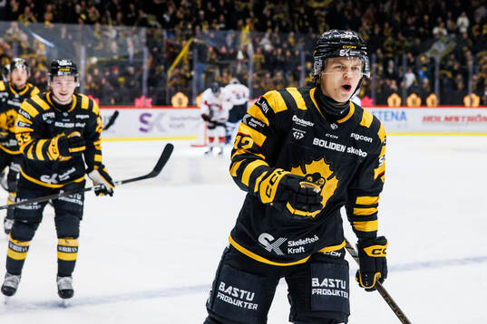 Skellefteås Oskar Vuollet jublar